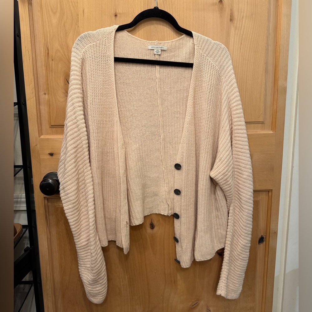American Eagle Outfitters Cream Cardigan Sweater